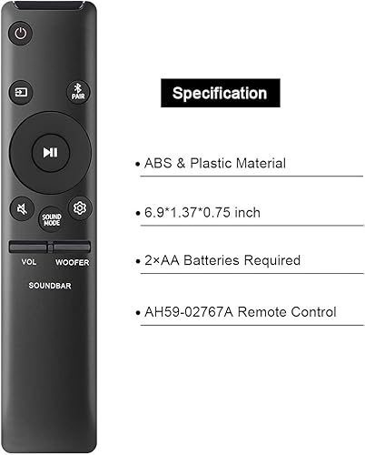 Miniatura 6 de Gvirtue AH59-02767A Reemplazo de control remoto universal para barra de sonido de barra de sonido Samsung Control remoto de cine en casa sonido