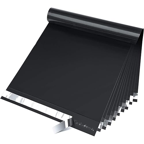 Fuxury 12x15.5 200pc Black Poly Mailers Shipping Envelops Self Sealing Envelopes Boutique Custom Bags Enhanced Durability Multipurpose Envelopes Keep Items Safe Protected