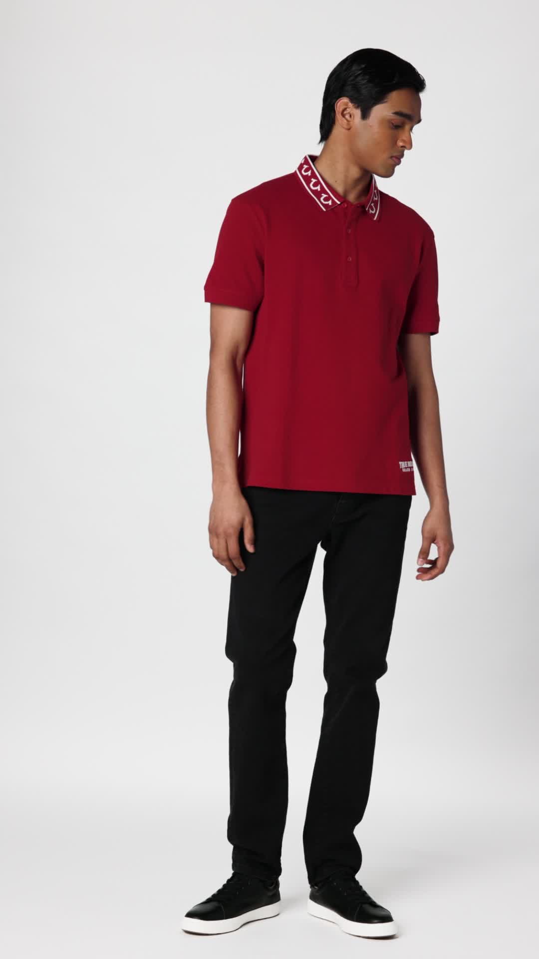 Polo True Religion Hombre Relaxed Rojo Talla Large miniatura 6