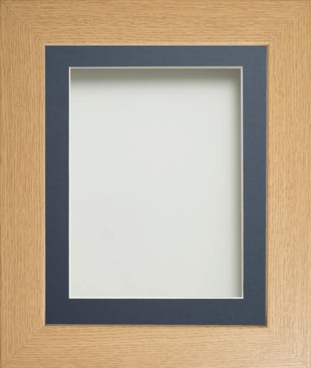 Frame Company Watson Beech Picture Photo Frame fitted with Perspex, 30x20 inch with Blue Mount for image size A2