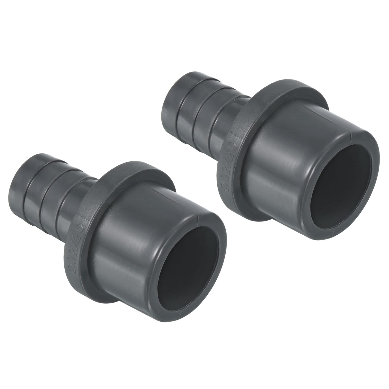 PATIKIL UPVC Reductor Tubo Montaje 32mm OD 25mm Púas, 2 Paquetes Rectos Acoplamientos Adaptador Conector, Gris — view 21