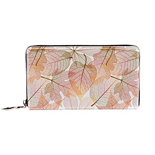 Preisvergleich Produktbild XCNGG Leder Geldbörse Blätter Beispiel Muster Brieftaschen Kartenhalter Clutch mit vielen Taschen für Frauen Männer Mädchen Jungen Jungen Small Compact Wallet Bifold