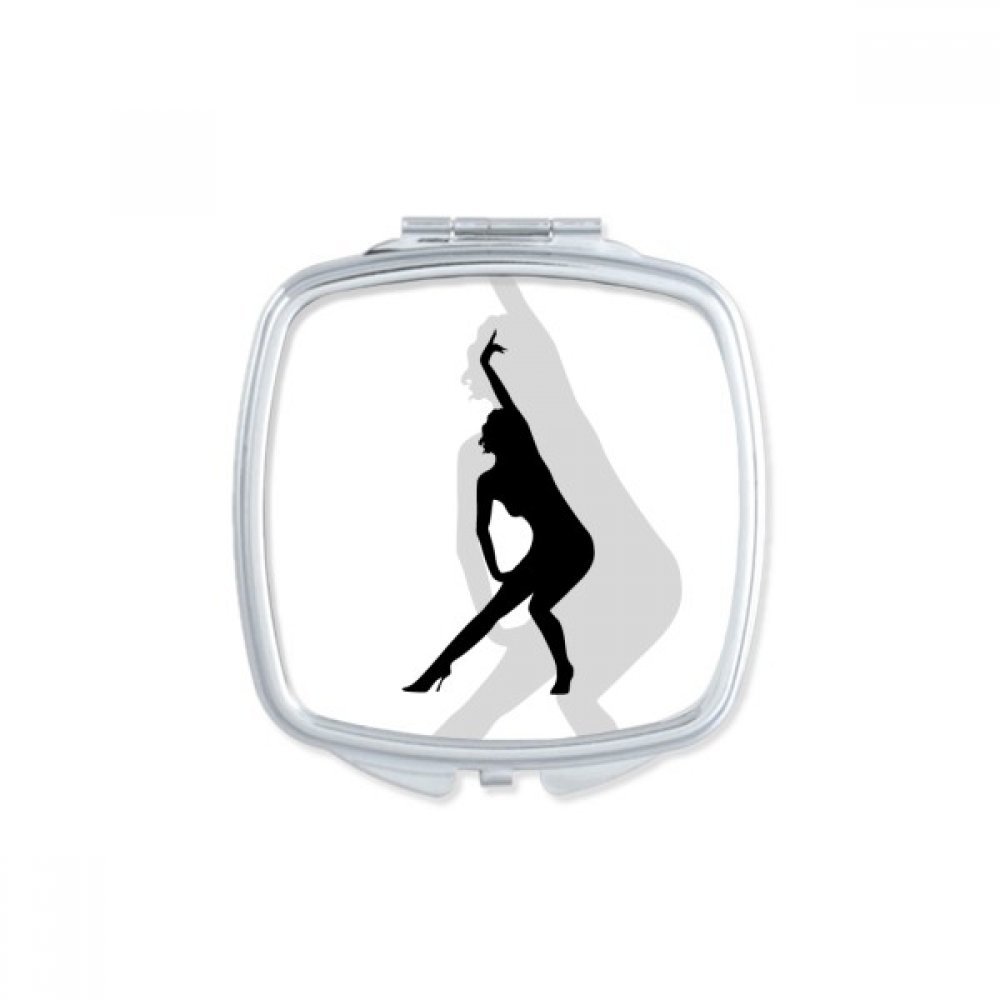 Miroir de poche mignon de hot yoga en format compact carré pour maquillage de précision