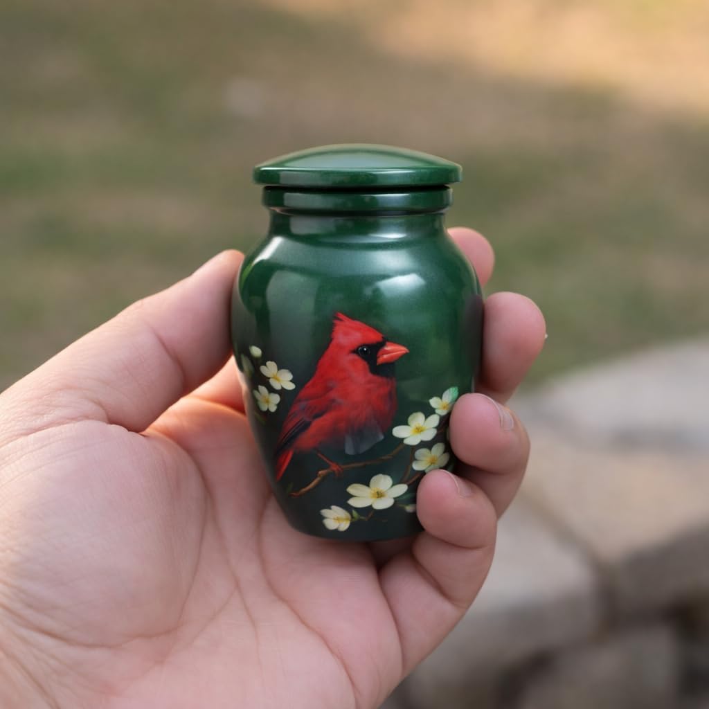 Mini Keepsake Cremation Urn for Ashes –Urn with Velvet Pouch, Small 3 Inch Funeral Ash Holder for Human & Pet Ashes, Secure Lid (Freedom Eagle Flight Urn)