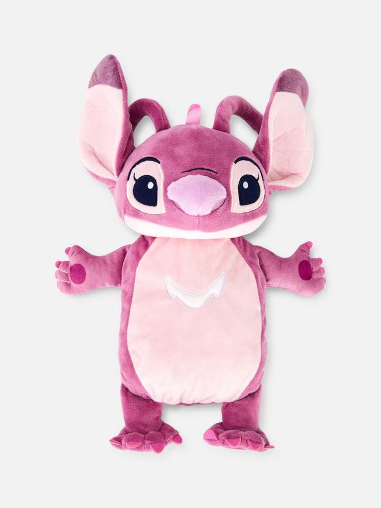 Bolsa de agua caliente de peluche compatible con Ángel, Lilo y Stitch, en forma de peluche, caucho natural, 40 cm