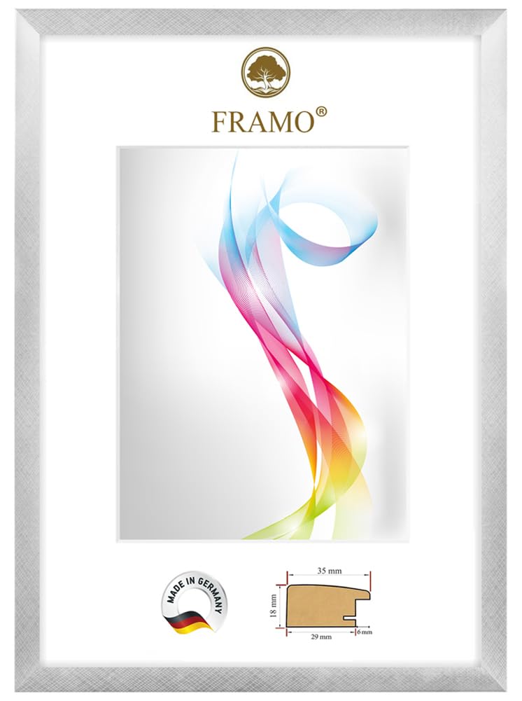 FRAMO Cadre photo en bois 55 x 75 cm (Dimension de l'image) en Alu-Criss-Cross | Taille sélectionnable | Affiches | Puzzle | Collage | Sur mesure | personnalisés