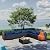 Rattaner 9 Pieces Outdoor Sectional All-Weather HDPE Brown Wicker Patio Furniture Set Patio Sectional and Glass Patio Table Non-Slip Cushions and Waterproof Covers, Navy Blue