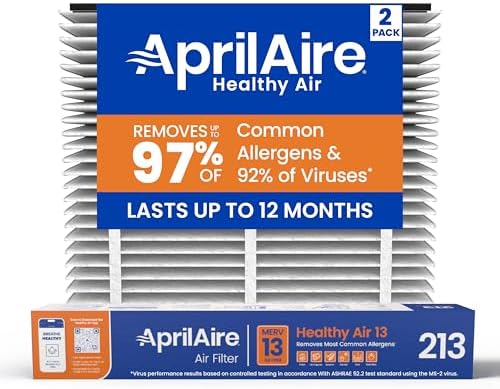 Aprilaire - 213 A2 213 Replacement Air Filter for Whole Home Air Purifiers, Healthy Home Allergy Filter, MERV 13 (Pack of 2)