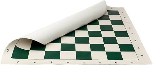 Tableros de ajedrez enrollables de vinilo estándar, tableros profesionales de ajedrez para clubes y torneos (cuadrado de 2.15 pulgadas, verde)