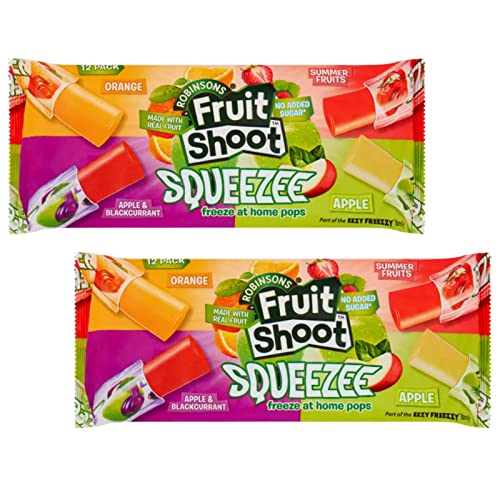 Fruit Shoot Squeeze Ice Pops Home Ice Lolly Pops Two Pack (12x45ml) 540ml - No Added Sugar, Real Fruit Juice And Suitable for Vegetarians