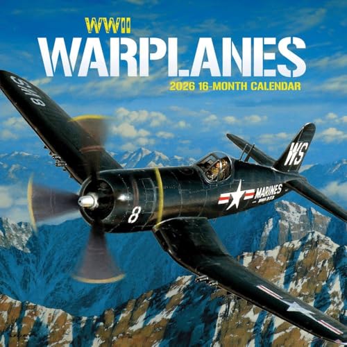 Carousel Calendars, Warbirds of WWII 2026 Wall Calendar, 12'' X 12'', 16-Month Calendar with Stapled Binding