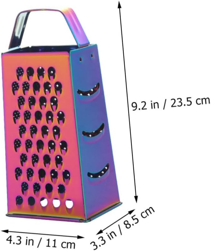 Stainless Steel Sided Cheese Grater Versatile Grating Tool for Cheese Vegetables and Fruits Easy to Clean Grater for Kitchen Use for Home Chefs and Cooking Enthusiasts