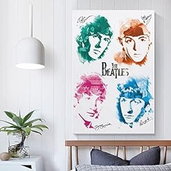 Poster dédicacé The Beatles – Peinture murale décorative – Impression d’art – Décoration de chambre familiale moderne… - Les Beatles, Paul McCartney, John Lennon, RIngo Starr, George Harrison Poster dédicacé The Beatles - Peinture murale décorative - Impression d'art - Décoration de chambre familiale moderne… – Image 5