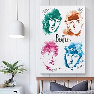 Poster dédicacé The Beatles sur toile – Décoration murale moderne pour chambre à coucher – 30 x 45 cm - Les Beatles, Paul McCartney, John Lennon, RIngo Starr, George Harrison Poster dédicacé The Beatles sur toile - Décoration murale moderne pour chambre à coucher - 30 x 45 cm – Image 5
