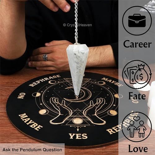Image of Scolecite Pendulum Dowsing Tool - Natural Crystal Pendulum for Spiritual Guidance - Premium Dowser Pendulum for Accurate Divination and Energy Healing - Perfect for Energy Healing and Chakra Balancing - Handcrafted with Precision and Elegance