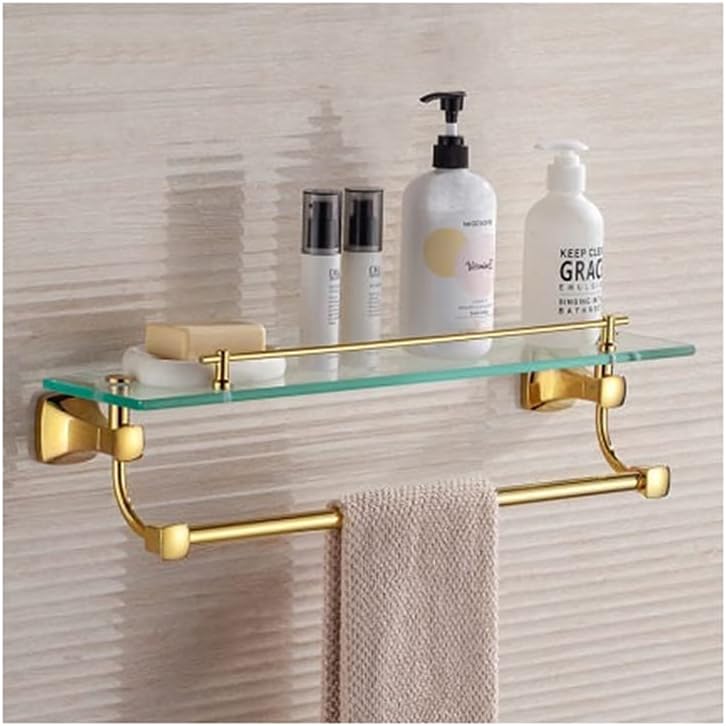 Shower Shelves Bath Hardware Sets, Bathroom Towel Rack, Paper Holder, Toilet Brush Holder, Towel Hanger, Hooks Bathing Accessories (Color : 5 Hooks)