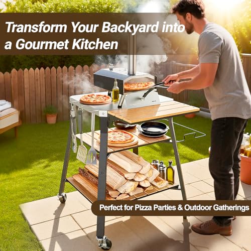 Image of Pizza Oven Stand with Wheels, for Ninja Woodfire