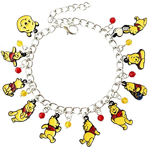 Winnie Pooh Charm Bracelet Zinc Alloy Anime Cartoon Pooh Bear Bracelet Gifts For Woman Girl #TOP10