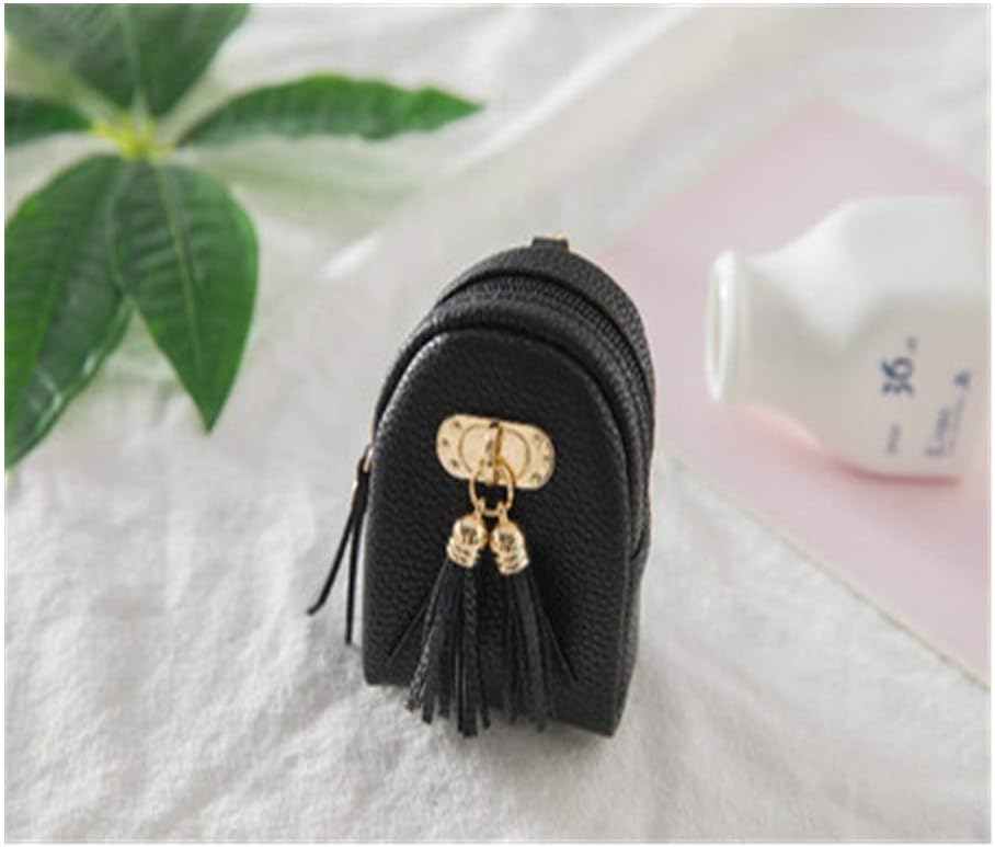 豊富な品 Shougong タッセル小さな財布キーパック韓国かわいいミニバックパックコインパース学生女性ソリッドカラーpuレザージッパーコインバッグ Color Pink