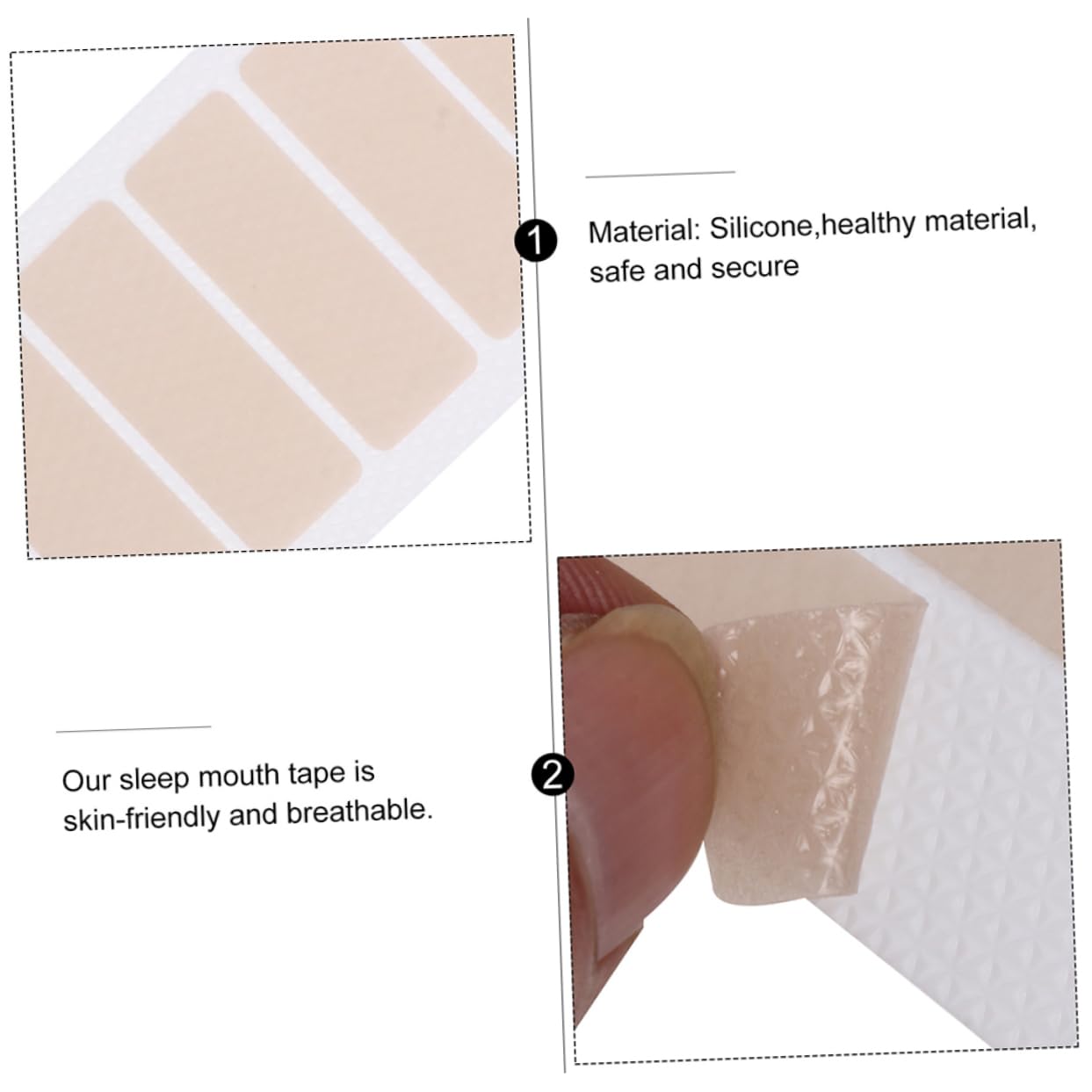 2 Series Ronquidos Parche Para Respirar Por La Boca Tira De Dormir Para Pequeños Parche Corrector Respiratorio Parche En La Boca Gel De Sílice 2 Paquetes*2