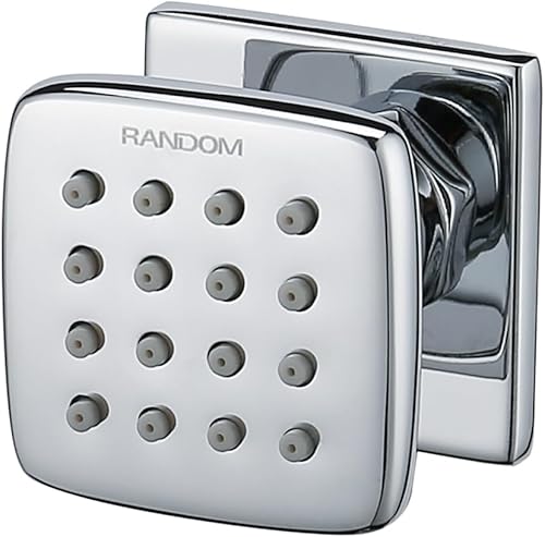 Miniatura 10 de Juego de ducha de latón con chorro de masaje cuadrado, de la marca RANDOM, de níquel cepillado, cromado, bronce aceitado y oro cepillado. C-Negro