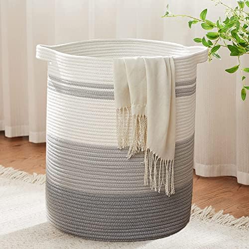 CJWLKJ XXXLarge Cotton Rope Laundry Baskets, Woven Laundry Hamper with