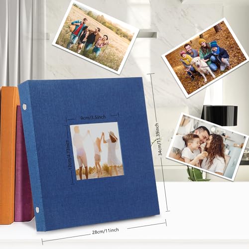 Miaikoe Photo Album 6x4 400 Pockets Slip in Large Capacity Album for Family Wedding Anniversary Linen Album Book Holds 400 Vertical 10x15cm Photos(400 Pockets - Image 2