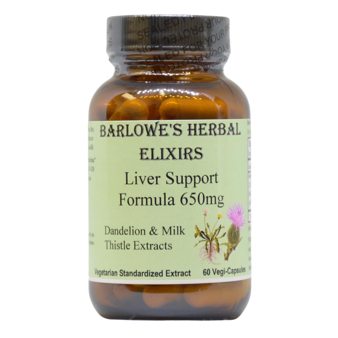 Liver Support Formula | Dandelion Root & Milk Thistle Extract | 650mg Per Capsule | 60 Vegan Capsules | Stearate-Free, Glass Bottled