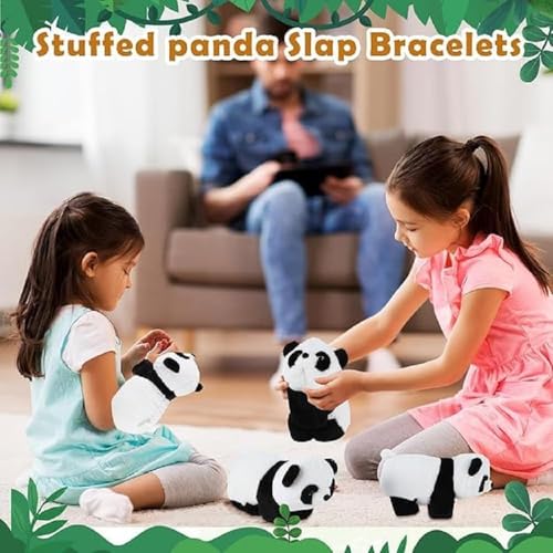 Image of Medigo Slap Bands for Kids, Panda Rakhi Slap Bracelet,Cute Panda Slap Bracelet Plush Toy - Soft Stuffed Animal Wristband for Kids & Adults Soft Plush Wristband for Boys & Girls, Unique Rakhi Gift