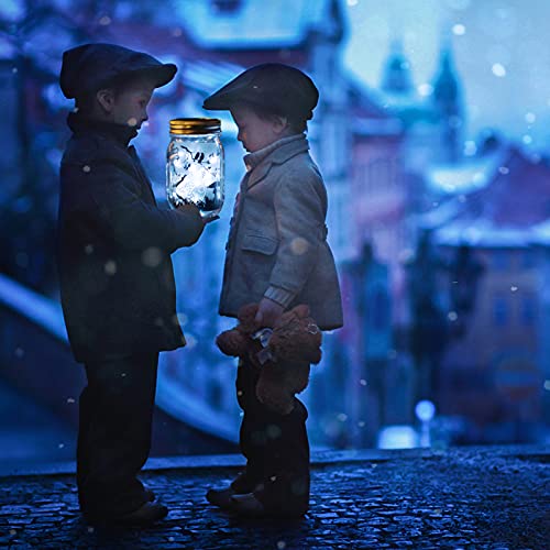 Znycye Solar Mason Jar Lights, 6 Pack 30 Led String Fairy Star Firefly Jar Lids Lights, Jars Not Included, Best For Mason Jar Decor,Great Outdoor Lawn Decor For Patio Garden, Yard (Cool White) #TOP5