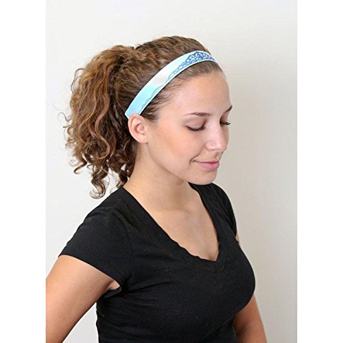 Sweaty Bands Women's Girls Headband - Non-Slip Velvet-Lined Princess Hairband - Crown Me Blue #TOP1
