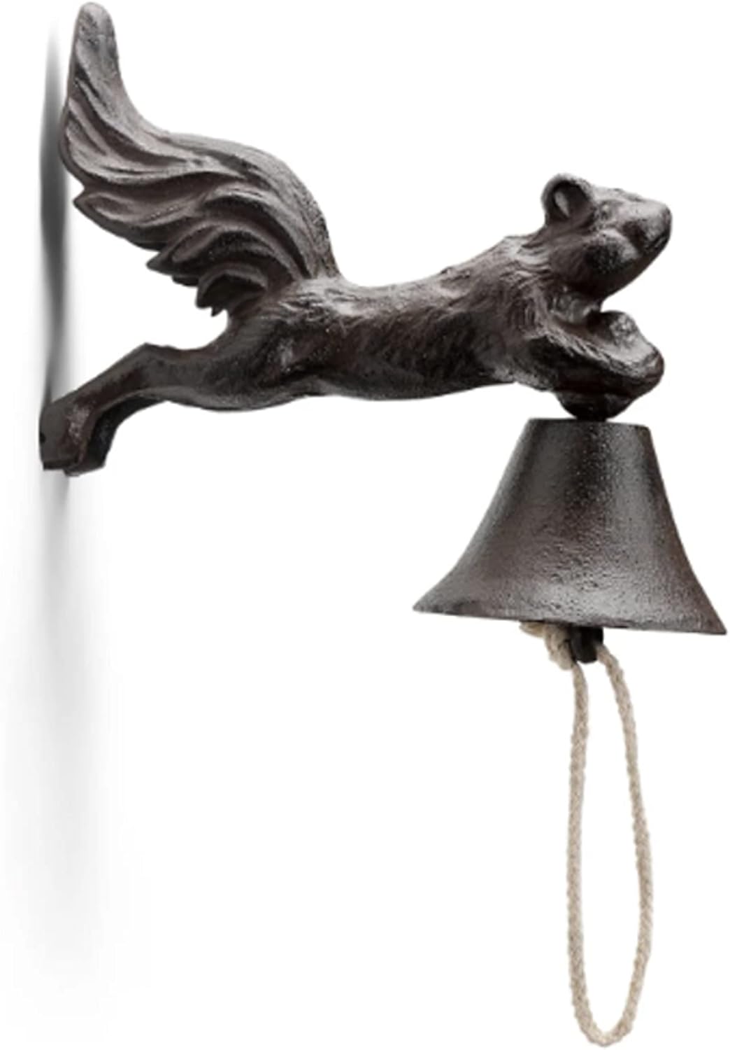 SPI Home 51179 Galvanized Scampering Squirrel Garden Bell 10 x 10 Cast Iron Outdoor Garden Patio Windchime Noisemaker