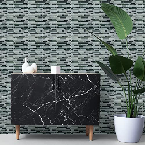 Miscasa 10-Sheet Peel And Stick Backsplash Tiles, Light Green Removable Vinyl Decorative Tiles For Kitchen, Bathroom #TOP6