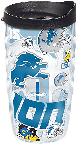 Tervis Made in USA Double Walled NFL Detroit Lions Insulated Tumbler Cup Keeps Drinks Cold & Hot, 10oz Wavy, All Over