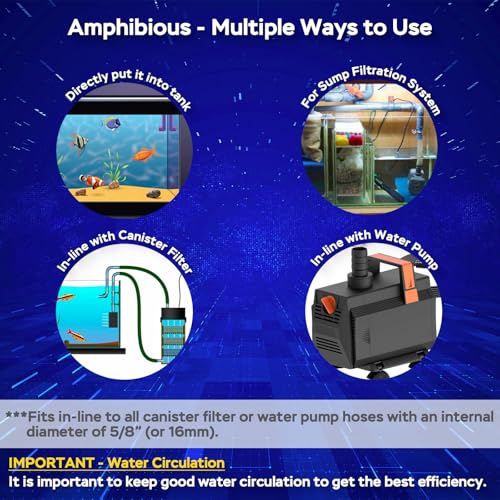 Image of Aquarium U-V Light, Al-gae Clean Light for Fish Tank, Green Water Clean Lamp with Timer, Amphibian Aquarium U-V Lamp for in-Line and in-Tank Use, for 20-40 Gallons Fish Tanks(6W)
