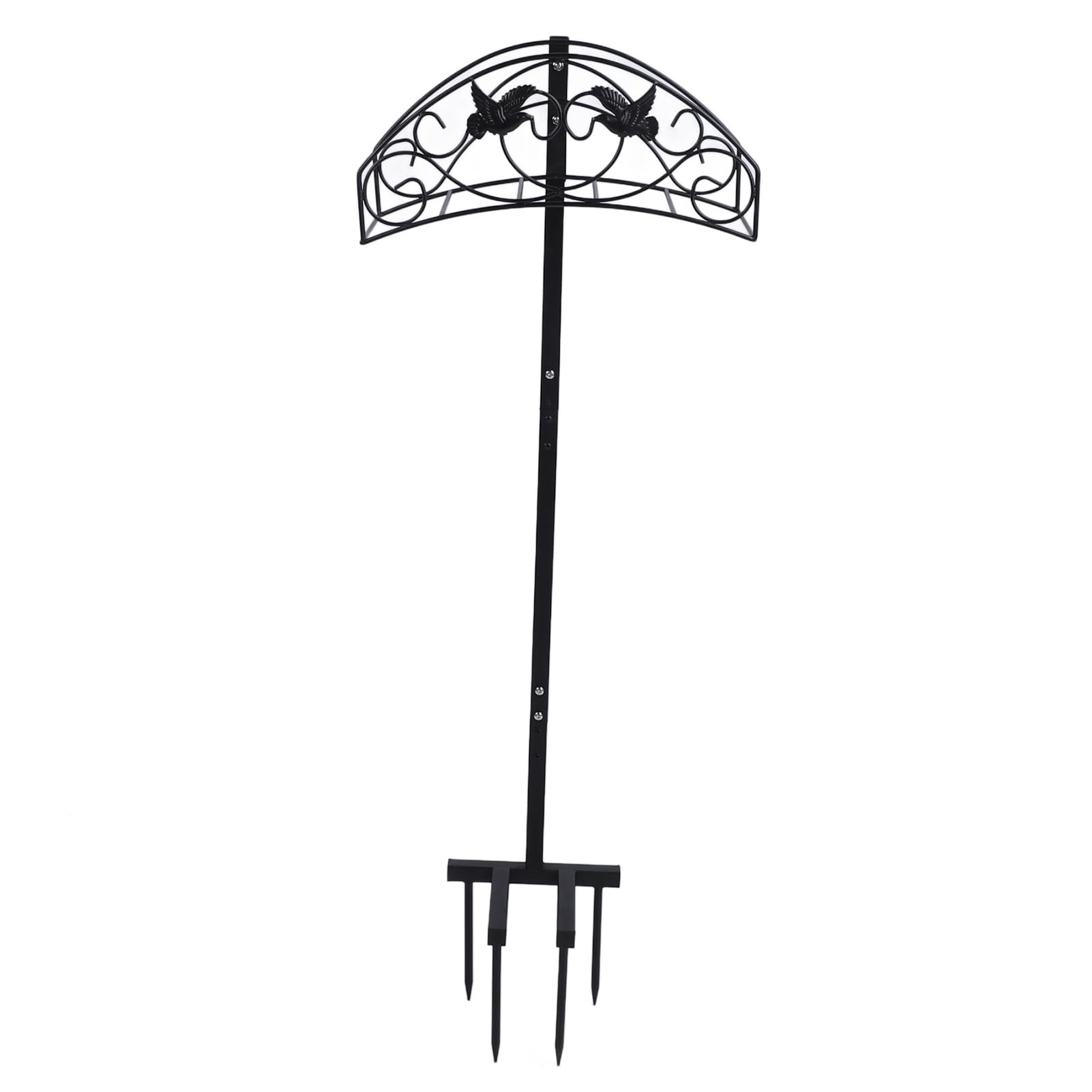 Soporte para manguera de jardín, soporte para manguera de agua independiente desmontable con cesta de almacenamiento, patio exterior de hierro