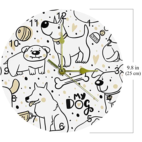 Horloge murale silencieuse contre le tic-tac forme chien - 7