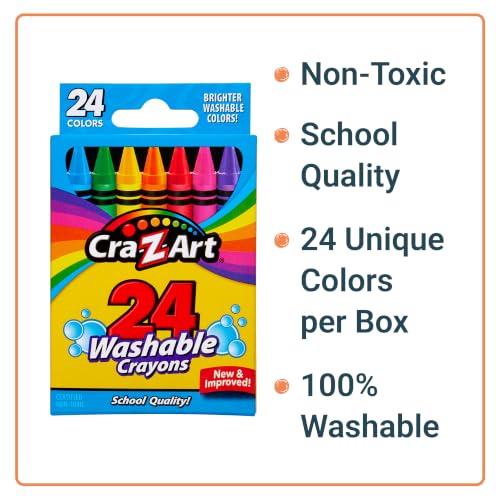 Image of Cra-Z-Art Bulk Crayons, 24 Packs of 24 Count Washable Crayons, School Supplies, Classroom Supplies, Teacher Bulk Pack
