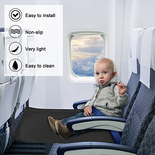 Ximepayu Upgraded Waterproof Airplane Bed For Toddlers, Child Airplane Seat Extender, Essential For Babies And Children Airplane Travel Can Improve Blood Circulation, Lightweight And Foldable (Black) #TOP1