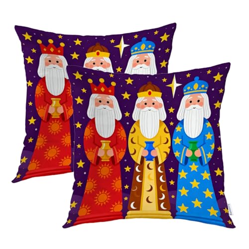 Batmerry Halloween Thanksgiving Decorative Pillow Covers 18x18 inch, Three Wise Men Christmas Christ Artwork Cute Throw Pillows Covers Sofa Cushion Cover Pillowcase Home Gift