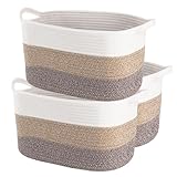 Conjunto de 3 cestas de almacenamiento con correa de algodón (caqui)| Cesta de...
