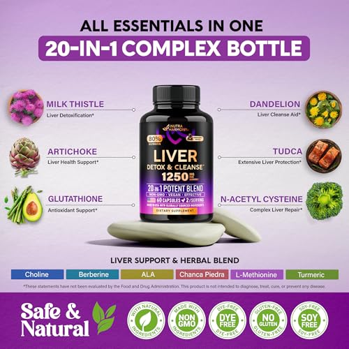 Liver Cleanse Detox & Repair - Milk Thistle | Dandelion | Artichoke | TUDCA | Glutathione & NAC - Effective Liver Health Supplement | 80% Silymarin - Laboratory Tested, Vegan - Made in USA 60 Capsules - Image 6
