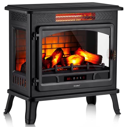 Electric Fireplace With Led Realistic Flame Effect, Small Fireplace Insert With Remote 1H To 9H Timer Safety Overheat Protection, Fireplace Heater For Living Room Home Office, 1400W, Black #TOP18