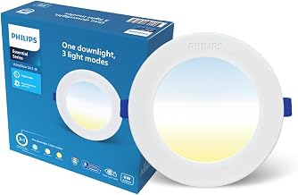 Philips 6W AstraGlow 3in1 LED Downlight | Ultra Bright Slim Panel Light | Junction Box Compatible | Energy Efficient LED Ceiling Light for Home & Office | Pack of 1