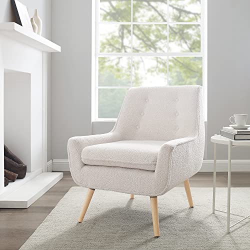Linon Ivory Sherpa Accent Reid Chair, White #TOP1