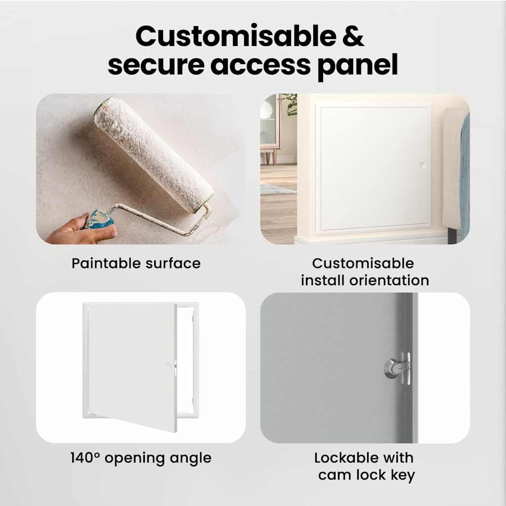 vidaXL Panel dostępu Biały 53 x 53 x 3 cm Stal