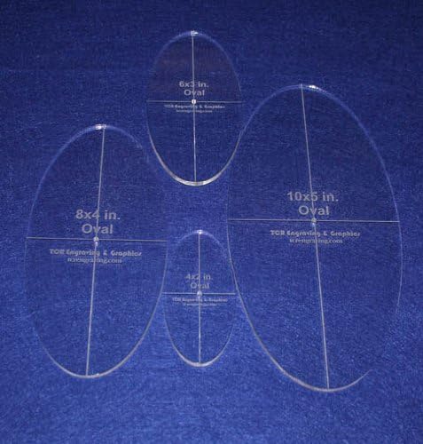 Oval Quilt Templates 4 Piece Set. 4 Inch, 6 Inch, 8 Inch,10 Inch - 1/4 Inch