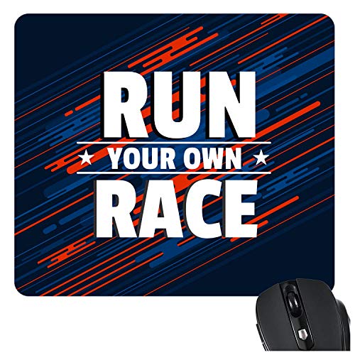 Image of TheYaYaCafe Motivational Quote Printed Mouse Pad for Laptop & Computer ‚Ai, Run Your Own Race, Neoprene Cloth Surface, 9.25 x 7.75 Inch