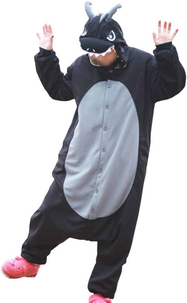 Lifeye Men Women Black Dragon Pajamas Animal Cosplay Costume - Image 2