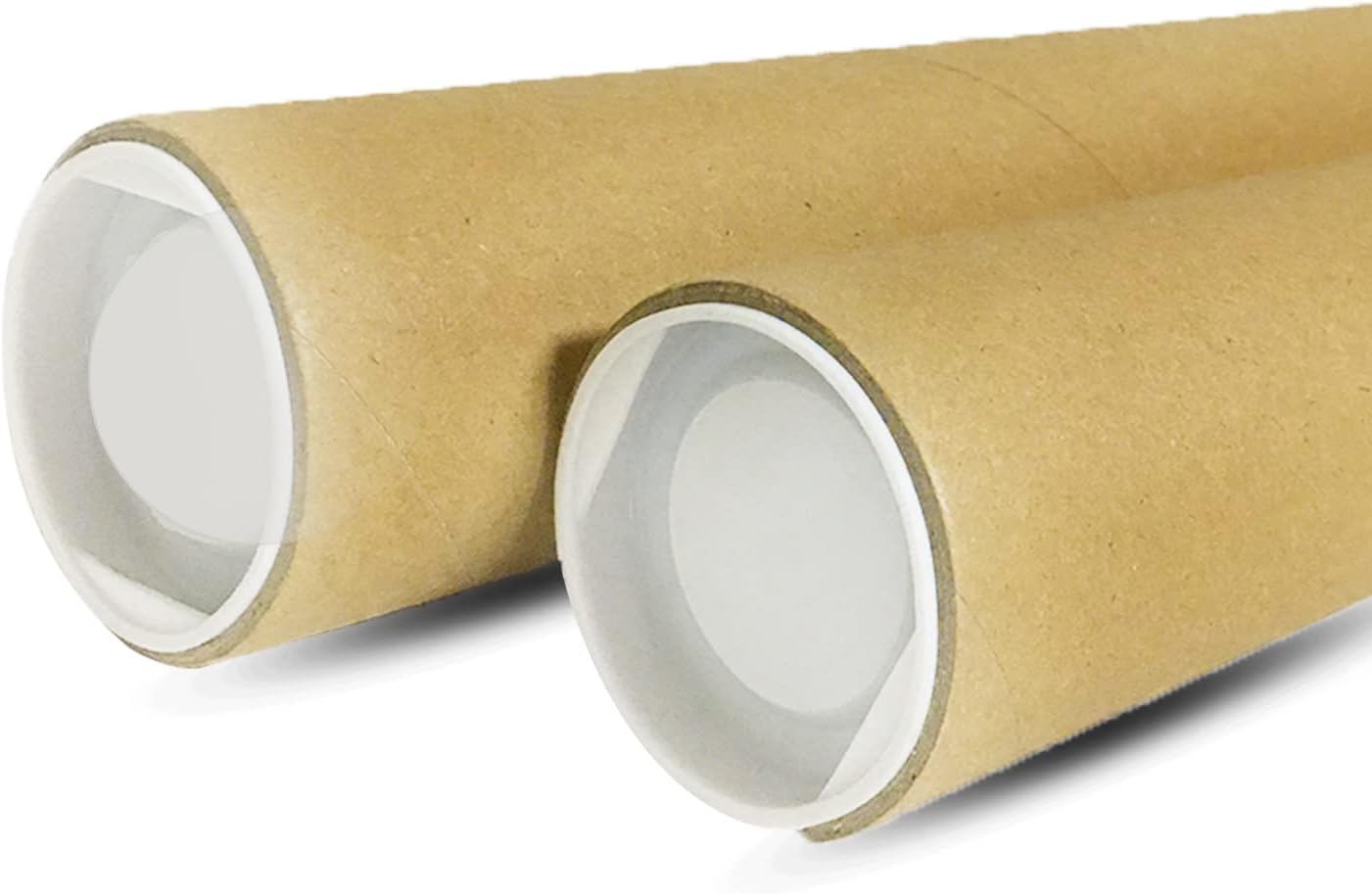 2 Pack Mailing Tubes with Caps for Poster, Artwork Storage, Shipping Blueprints, 2 inch x 12 inch